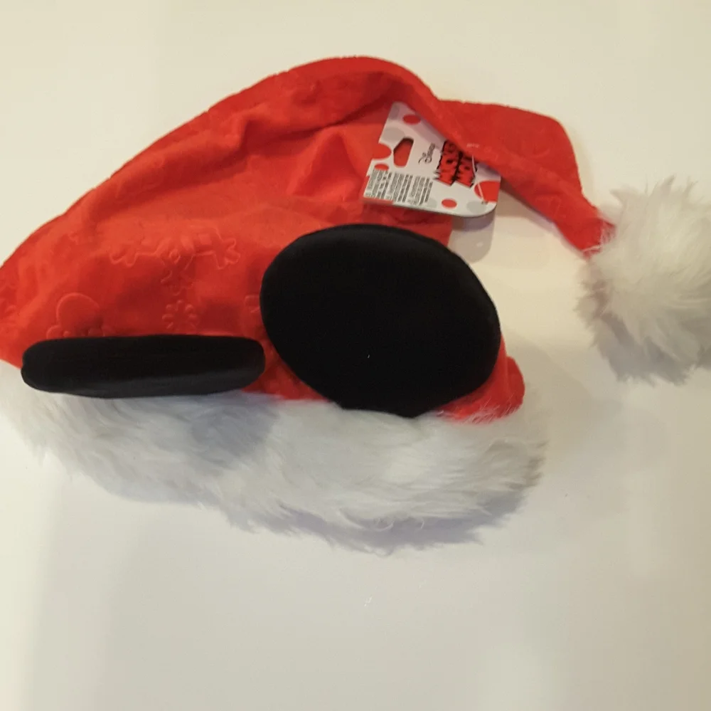 Disney Christmas Holiday Hat Mickey Mouse Santa Hat, with Mickey ears, One Size